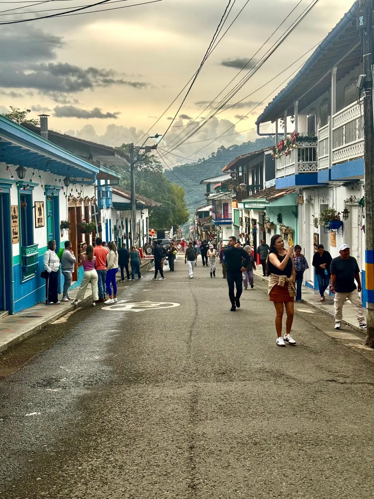 Mountain backdrop framing the farm